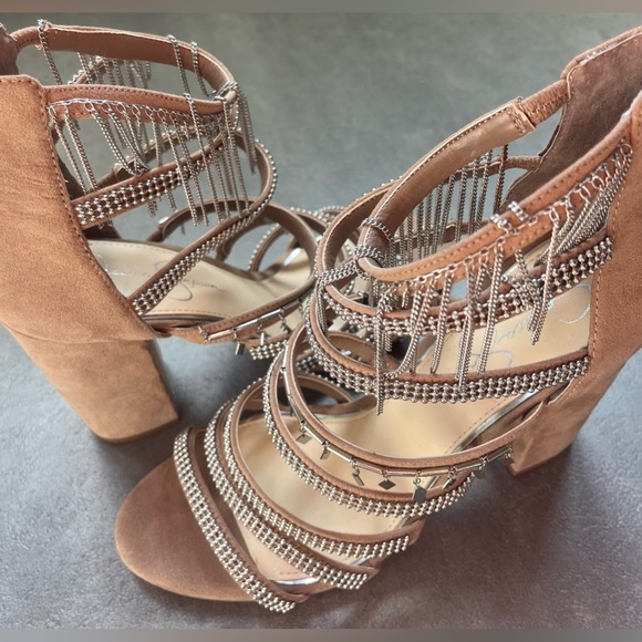 Jessica Simpson Strappy Platform Sandals with Chains… - Picture 3 of 9